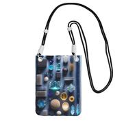 Smart Crystal Art Crossbody Mobile Phone Bag Black with Adjustable Strap for Women â€“ Fashionable, Convenient