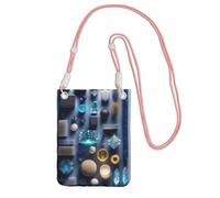 Smart Crystal Art Crossbody Mobile Phone Bag Pink with Adjustable Strap for Women â€“ Fashionable, Convenient