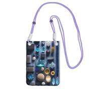 Smart Crystal Art Crossbody Mobile Phone Bag Purple with Adjustable Strap for Women â€“ Fashionable, Convenient