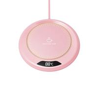 Smart Cup/Mug Warmer with 3 Temperature Setting, USB Beverage Warmer Plate with Auto Shut Off, Portable Size, Office Home Electric Cup Warmer Coffee Mug Warmer for Desk, for Coffee, Tea, Milk (Pink)