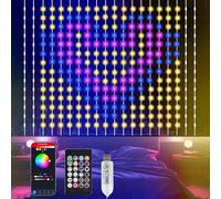 Smart Curtain Lights Outdoor 400LED App Music Timer USB 6.6x6.6FT