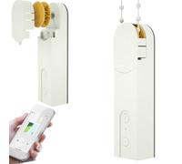 Smart Curtain Opener Motor with Solar Panel, Voice Control Roller Blind Automation for Venetian Vertical Cellular Shades, App Remote Scheduling, Rechargeable Battery, Easy Install for Home Office