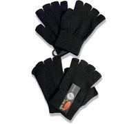 Smart Cutie 2 x Pair Thermal Black Fingerless Magic Gloves - Bundled