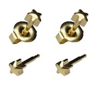 Smart Cutie Bundle: 2 Pairs of Caflon Official Blu Ear Piercing Studs Regular Gold Star