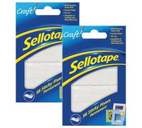 Smart Cutie Bundle 2x Packs of 56 Sellotape Sticky Fixers, Double Sided Foam Pads, 12x25mm