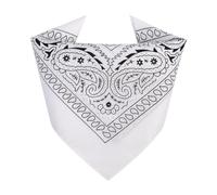 Smart Cutie White Paisley Bandana Head Scarf Headbands Handkerchief Cowboy Cotton Bib Party Face Covering Headwear For Motorcycling Mens Womens Unisex