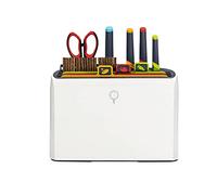 Smart Cutting Board and Knife Set with Holder, Chopping Board Set of 4 Colour Coded Chopping Boards, 4 Knives, Drying Holder Organizer, Kitchen Tools Drying Holder, White