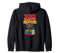 Smart Dachshund 100 Days School Glasses Books Kid Zip Hoodie