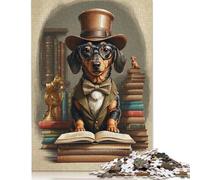 Smart Dachshund Dog School Puzzle Premium 100% Recycled Board 100% Recycled Cardboard Jigsaw Puzzle for Kids And Adults Age 12 Years Up Easter Gift 1000pcs (75x50cm)
