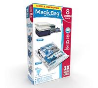 Smart Design MagicBag Instant Space Saver Storage - Combo Flat - Set of 8 Bags Total - Airtight Double Zipper - Vacuum Seal - Clothing, Pillows - Home Organization