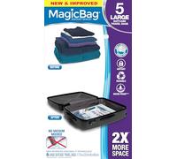 Smart Design MagicBag Travel Vacuum Storage Bags - Large Size, 5 Bags - Suitcase Space Saver Vacuum Storage Bags with Airtight Double Zipper for All Your Travel and Cruise Ship Essentials