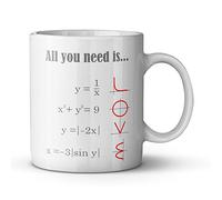 Smart Design Math Style LOVE Pattern All you need is LOVE Ceramic Coffee White Mug (11 Ounce) Tea Cup - Best Gift For Birthday,Christmas And New Year by Romantic Coffee Cups / Mugs