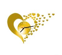 Smart Design Self 3D Acrylic Quartz Wall Clock Suitable For Various Settings at Home or Work (Golden)