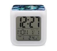 Smart Digital Alarm Clock with 7 Color Changing Night Light - Mermaid in The Mysterious Cave LED Display Desktop Clock for Heavy Sleepers, Bedside Small Alarm Clocks with Date Temperature Display
