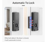 Smart Digital Door Lock for Wooden Doors with Automatic Locking System Card Access Control App Compatible Interior Security Lock with Remote Access
