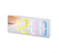 Smart Digital Mirror Alarm Clock Equipped with Voice Activation and Indoor Climate Monitoring (white)