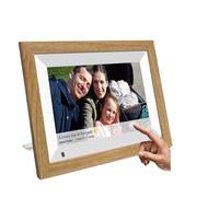 Smart Digital Photo Frame, 32GB, 10.1 Inch, Wood, WiFi, IPS, HD, 1080P, Electronic Digital Photo Frame, Motion Touch Screen (Color : Brown, Size : UK Plug)