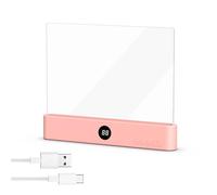 Smart Dimmable Reading Lamp - Adjustable Timer & Eye-Care Desk Light for Study or Bedside, Portable Student Night Light for Dormitory Bedroom, The Tablet Reading Light is Rechargeable (Pink)