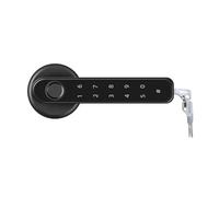 Smart Door Handle Lock Fingerprint Password Key Unlock Emergency Power for Home Apartment Office(Nero,Regular)