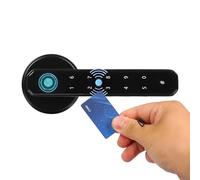 Smart Door Lock, 4 in 1 Fingerprint Door Lock, Biometric Touch Electronic Fingerprint Keyboard Password, Aluminum Alloy Smart Locks with 2 Handles and 1 Lock Cylinder, for Home Hotel Office Apartment