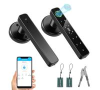 Smart Door Lock, 5-in-1 Fingerprint Door Lock, Biometric Keyless Entry, Password, Bluetooth, APP Control, Backup Keys, Digital Bedroom Smart Lock for Home Office Apartment