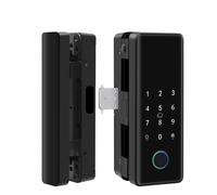 Smart Door Lock, Bluetooth Unlock Control Smart Glass Door Lock Electronic Biometric Fingerprint Electric Password(B)