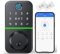 Smart Door Lock Deadbolt with Keypad: Keyless Entry Door Lock - Fingerprint Lock for Front Door - Electronic Lock with Bluetooth and APP Control - Waterproof IP66 for Outdoor