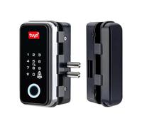 Smart Door Lock, Electronic Finrprint Recognition Smart Lock Tuya APP/IC Card Biometric Unlock for S Door Lock Wooden Door(B2-G2-ground Lock)