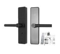 Smart Door Lock Fingerprint Password Digital Entry Keyless Electronic Security Lock for Home Apartment Hotel Aluminum Alloy 1971g 4 AA Batteries
