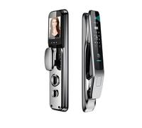 Smart Door Lock, Full Automatic TUYA APP 3D Recognition Smart Door Lock Finrprint Password Outdoor Waterproof 6068 Intellint Door Locks(30X240(6068) BAT)