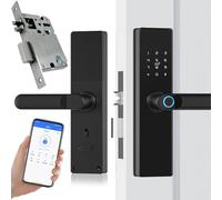 Smart Door Lock - Keyless Electronic Device with Fingerprint Access, Password and Key Card Entry, USB Rechargeable