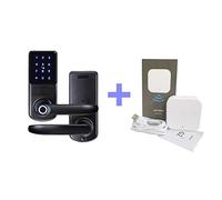 Smart Door Lock Smart Fingerprint Door Lock Deadbolt APP Remote Control Open The with Key and Ic Card Home(Black add Gateway)
