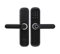 Smart Door Lock, TT Lock Fingerprint Door Lock M1 Card Password Keyless Add Gateway Work with Unlock Black X3(22x225 5050 R)