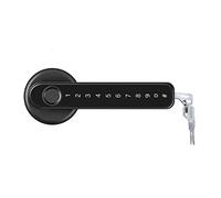 Smart Door Lock TTlock Tuya Smart Home Fingerprint Electronic Door Lock Password APP Mechanical Key Security Biometric Handle Lock Door Home Office Apartment(Black Standard)