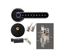 Smart Door Lock, Tuya APP Bluetooth-Compatible Remote Control Smart Fingerprint Biometrics Lock for Indoor Wooden Metal Door(C6 Kit C)