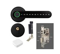 Smart Door Lock Tuya APP Bluetooth-compatible Remote Control Smart Fingerprint Biometrics Lock For Indoor Wooden Metal Door Door Home Office Apartment(5845 with gateway)