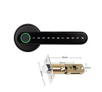 Smart Door Lock, Tuya APP Bluetooth-Compatible Remote Control Smart Fingerprint Biometrics Lock for Indoor Wooden Metal Door(Single Lock Mortise)