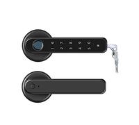 Smart Door Lock, Tuya APP Remote Control Smart Fingerprint Password Lock Electric Biometrics Code Number Single Latch Door With Key(Support Tuya)
