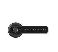 Smart Door Lock, Tuya Electronic Smart Door Lock with Biometric Fingerprint Password APP Key Unlock USB Emergency Charge Keyless Entry Knobs Lock(Nero)
