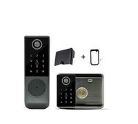 Smart Door Lock, TUYA Fingerprint Magnetic Card Password Key Remote Unlock Courtyard Apartment Outdoor Waterproof Smart Door Lock(Double ttlock)