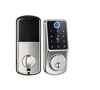Smart Door Lock, Tuya Smart Fingerprint Digital Keypad Keyless Entry Electronic Lock Ttlock App Control for Home Apartment(TTlock- Silver)