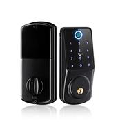 Smart Door Lock, Tuya Smart Fingerprint Digital Keypad Keyless Entry Electronic Lock Ttlock App Control for Home Apartment(Tuya-Black)