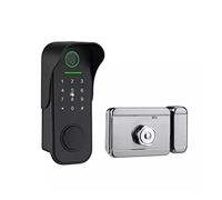Smart Door Lock, Tuya Smart Lock Waterproof Fingerprint Double Rim Lock APP Card Digital Code Electronic Smart Door Lock(Single Paragraph)