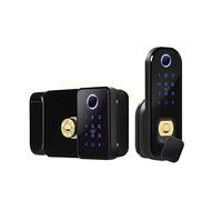Smart Door Lock Waterproof Smart Lock For Gate Outdoor Keyless Electric Rim Double Sided Fingerprint Reader Lock With Ttlock App Door Home Office Apartment(Double side)