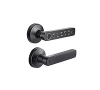 Smart Door Lock with Fingerprint, Bluetooth & Keypad, Electronic Keyless Entry Handle Lock, Compatible with Tuya APP, 5-in-1 Unlocking for Home Security (Optional)(No IC)