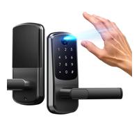 Smart Door Lock with Palm Vein Recognition, Camcamp Keyless Entry Door Lock with Handle for Front Door, Auto Lock, Backlit Keypad, IP65 Waterproof, DIY Installation