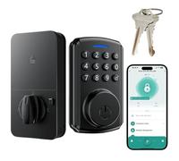 Smart Door Locks Keypad Door Locks 3 Unlocking Methods Password APP Remote Unlock Key Keyless Entry Door Locks Suitable for Homes Apartments Offices Black Left/Right Opening Universal