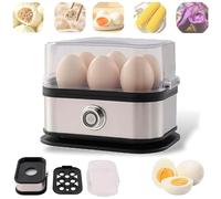 Smart Egg Cooker with Auto Shut, Effortless Egg Cooking with The Ultimate Stainless Steel Egg Cooker Electric, of 6 Eggs, for Hard/Soft/Medium Boiled, Poached, Scrambled 1PCS