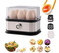 Smart Egg Cooker with Auto Shut, Master Egg Cooker, Rapid Electric Egg Cooker - 6 Eggs, Soft/Hard Boiled, Poacher, Omelet Maker, Stainless Steel Eggs Cookers with Multi-function Knob Controled (1PCS)
