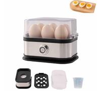 Smart Egg Cooker with Auto Shut,Rapid Electric Egg Cooker 6 Eggs Capacity,Effortless Egg Cooking,the Ultimate Stainless Steel,egg Poacher,egg steamer,For Hard/Soft/Medium Boiled,Poached